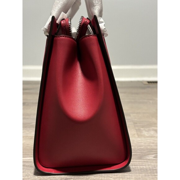 MICHAEL KORS MARILYN MEDIUM SATCHEL SHOULDER BAG MK DARK RASPBERRY PINK LEATHER - Picture 4 of 12